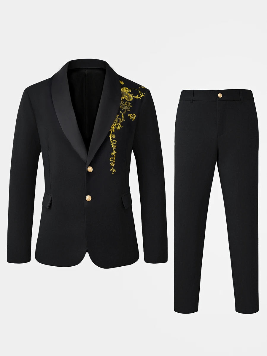 Muški poslovni set sa užim krojem, sako sa špicastim reverima i pantalone