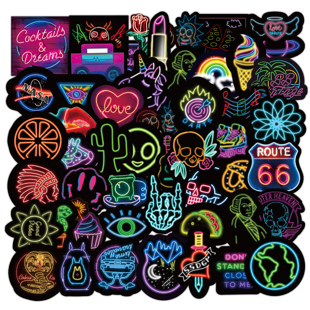 50 Neon Graffiti Stikera