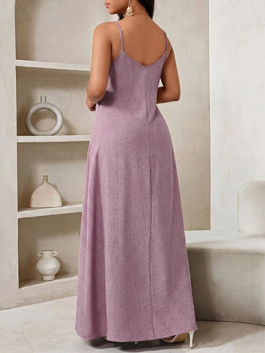 Lady Haljina sa tankim kaiš-bretelama i printom sa šljokicama, plus size