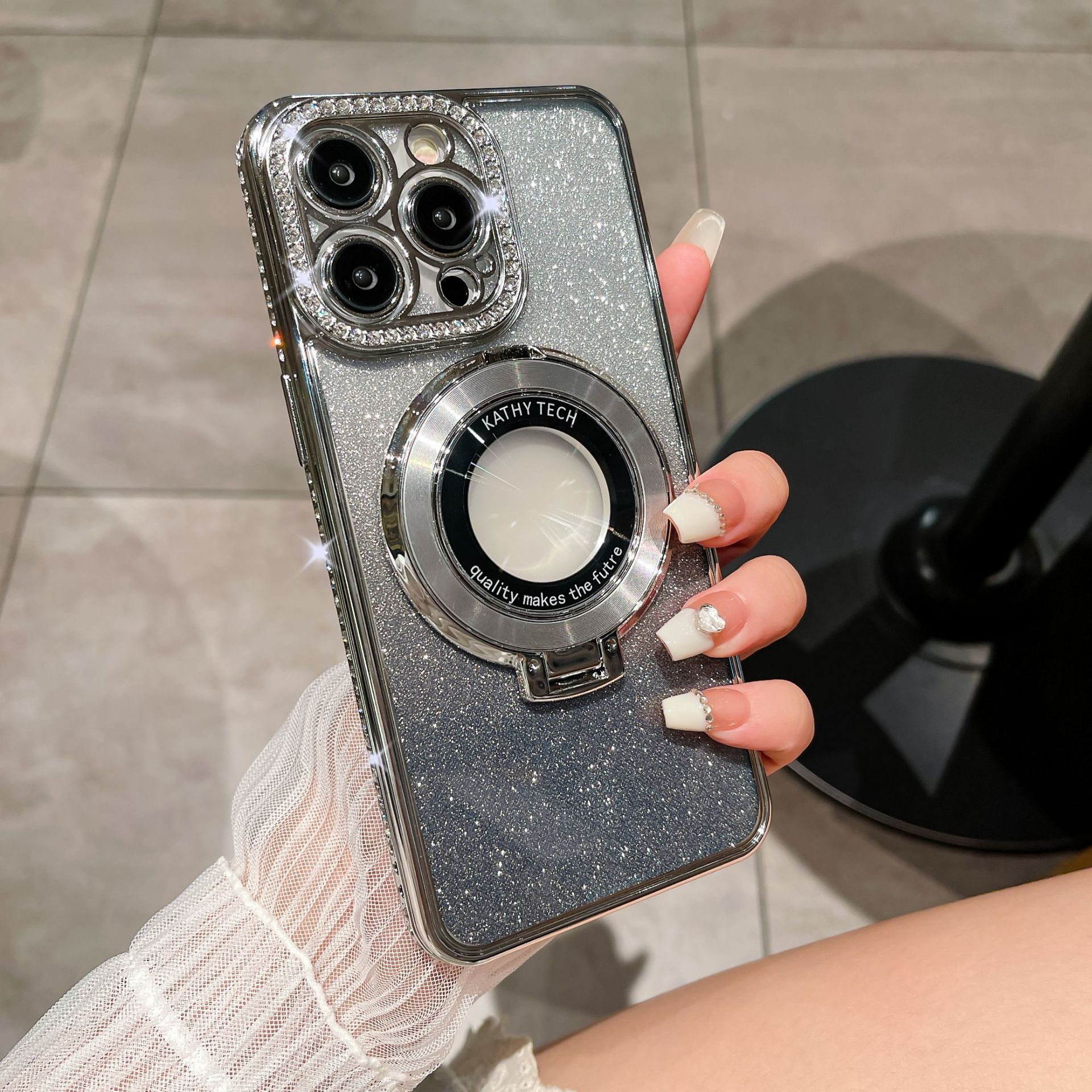 Glitter TPU maska za mobilni telefon sa magnetnim nosačem