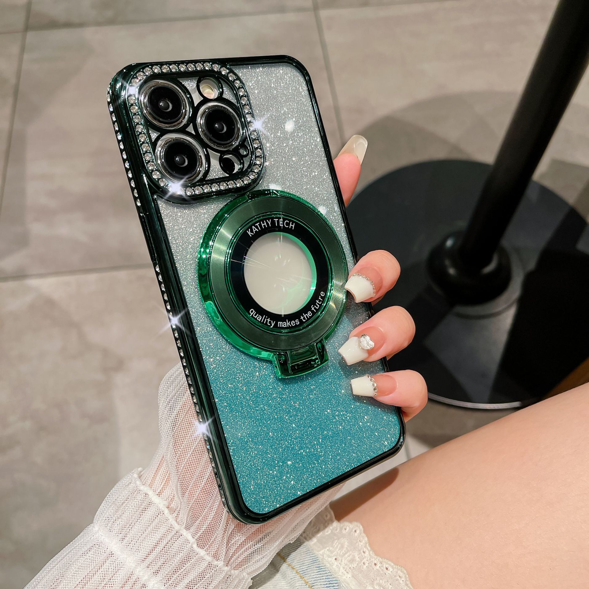 Glitter TPU maska za mobilni telefon sa magnetnim nosačem