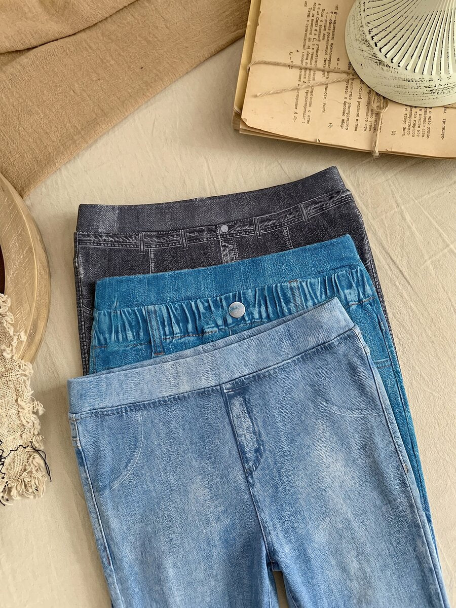 5 komada zimskih pantalona za devojčice sa crtanim vezenim motivima