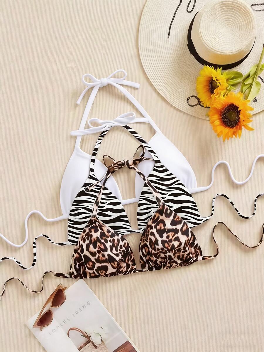 Ženski bikini set od 3 dela plus size,višebojni