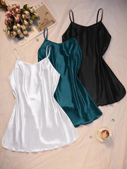 Set od 3 komada spavaćice sa bočnim šlicem, plus size