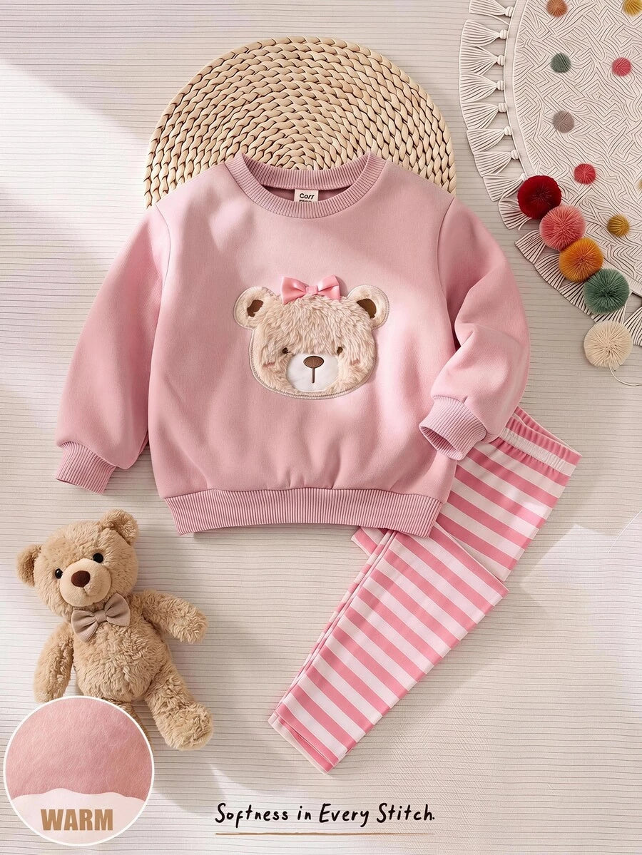 Set od 3 komada za devojčice, udobna jesenja/zimska moda, svež i sladak stil princeze