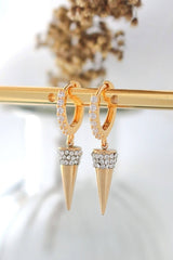 24 Karat Geometrijske minđuše–karike sa priveskom