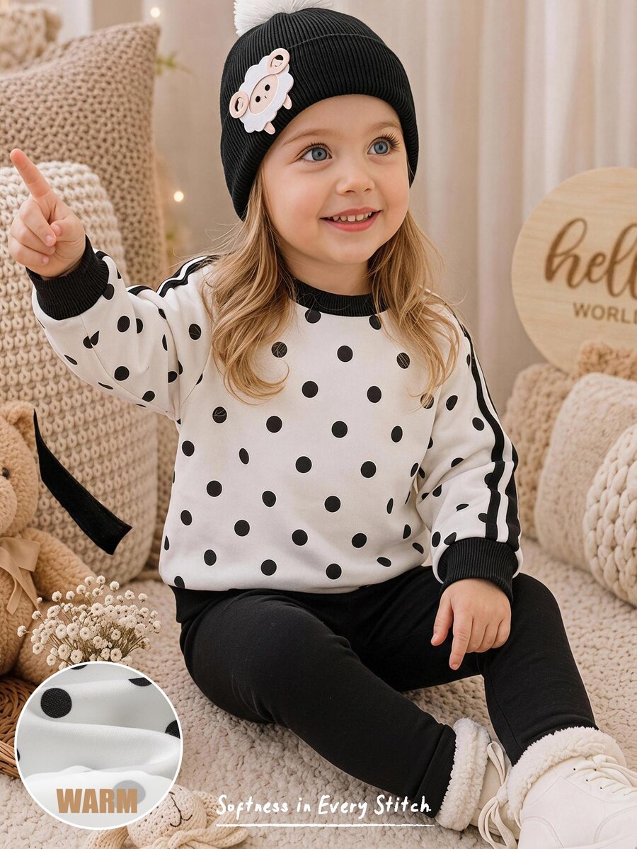 Set od 3 komada za devojčice, udobna jesenja/zimska moda, svež i sladak stil princeze