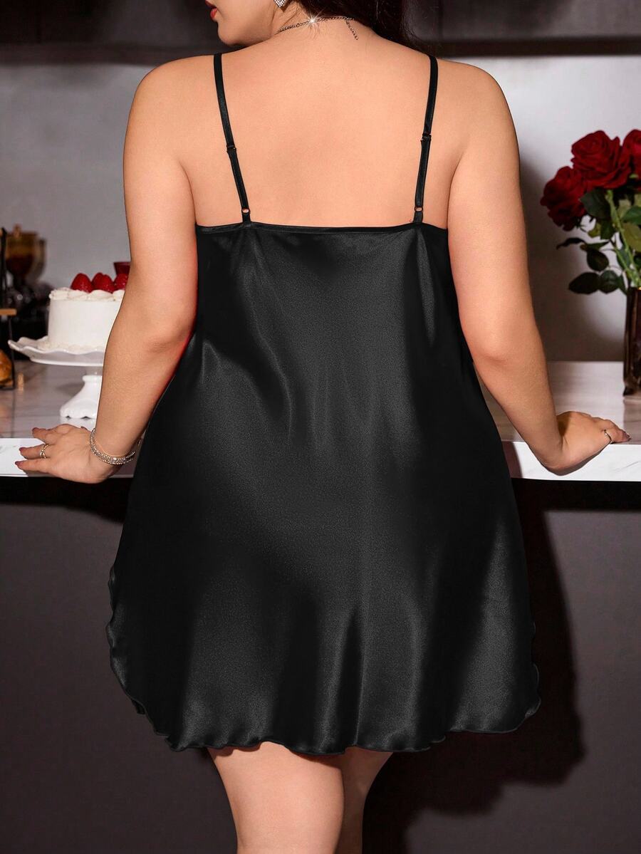 Set od 3 komada spavaćice sa bočnim šlicem, plus size