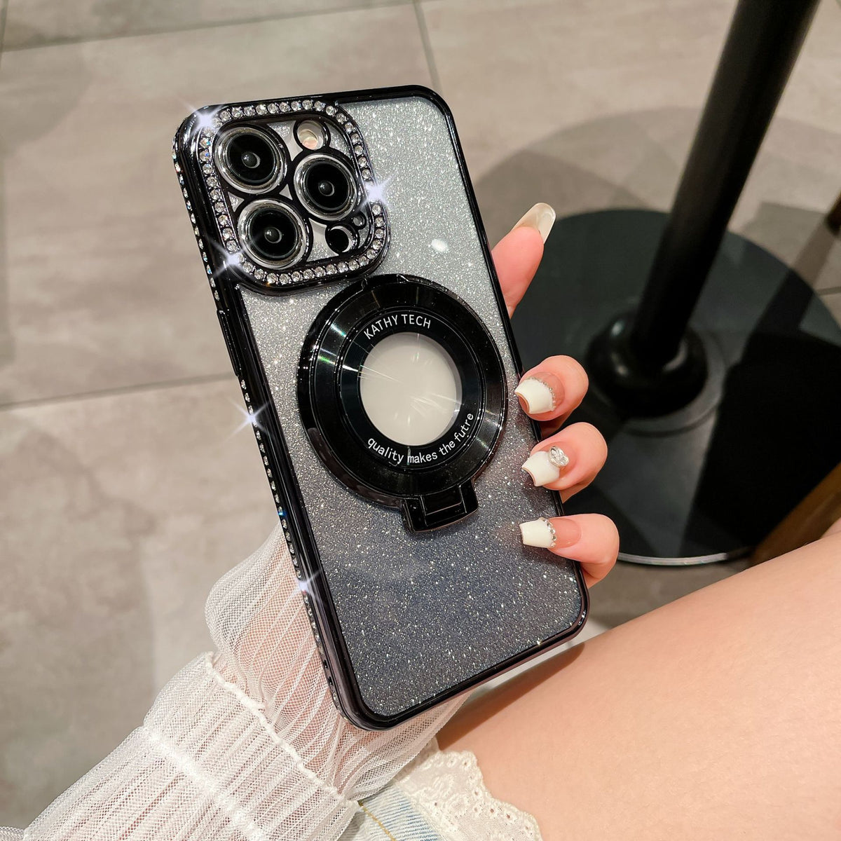 Glitter TPU maska za mobilni telefon sa magnetnim nosačem