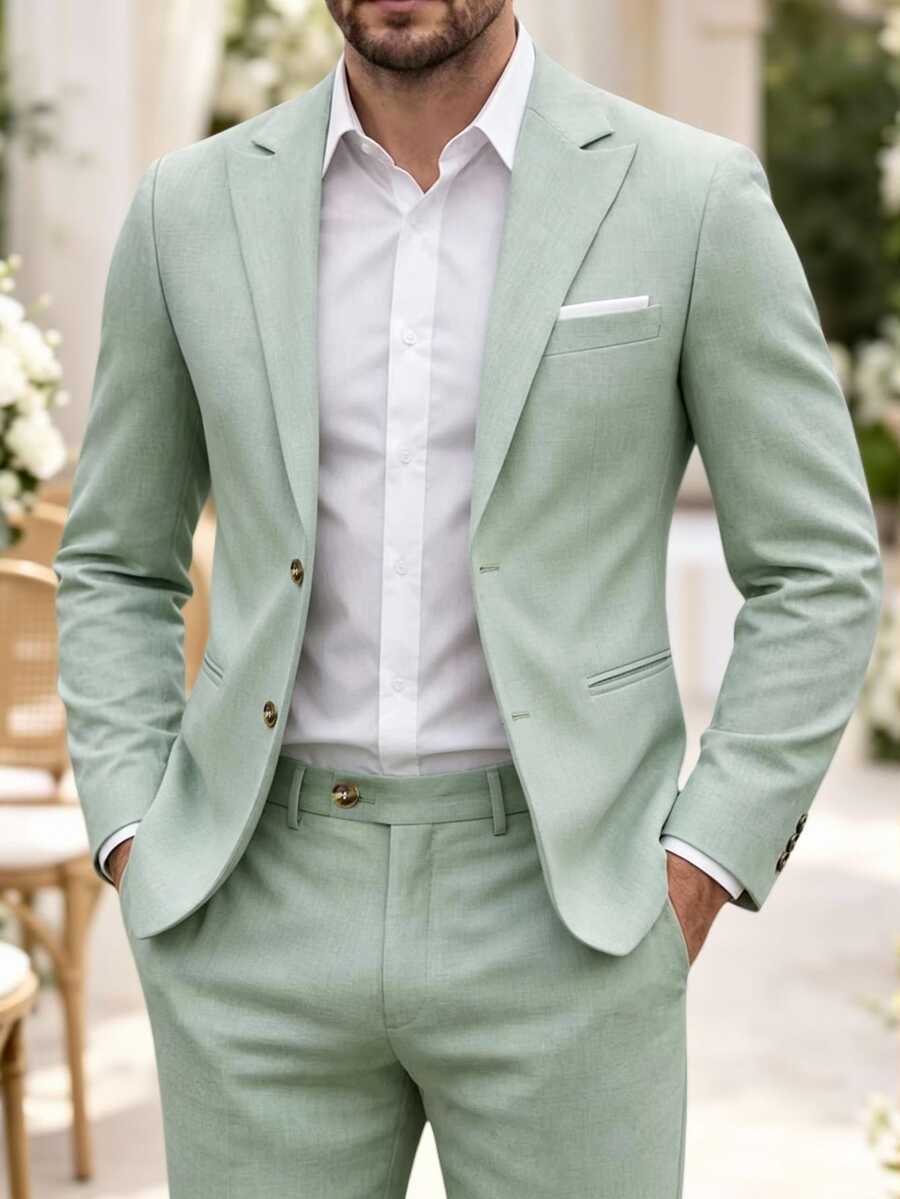 Muški formalni komolet od dva dela sa sako i pantalonama u jednoj boji, slim fit