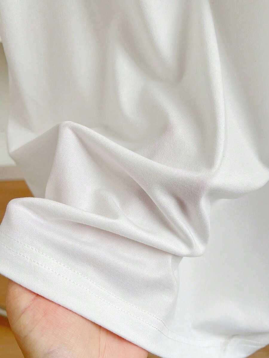 Ženska modna slatka bela majica sa vezenim motivom jagode