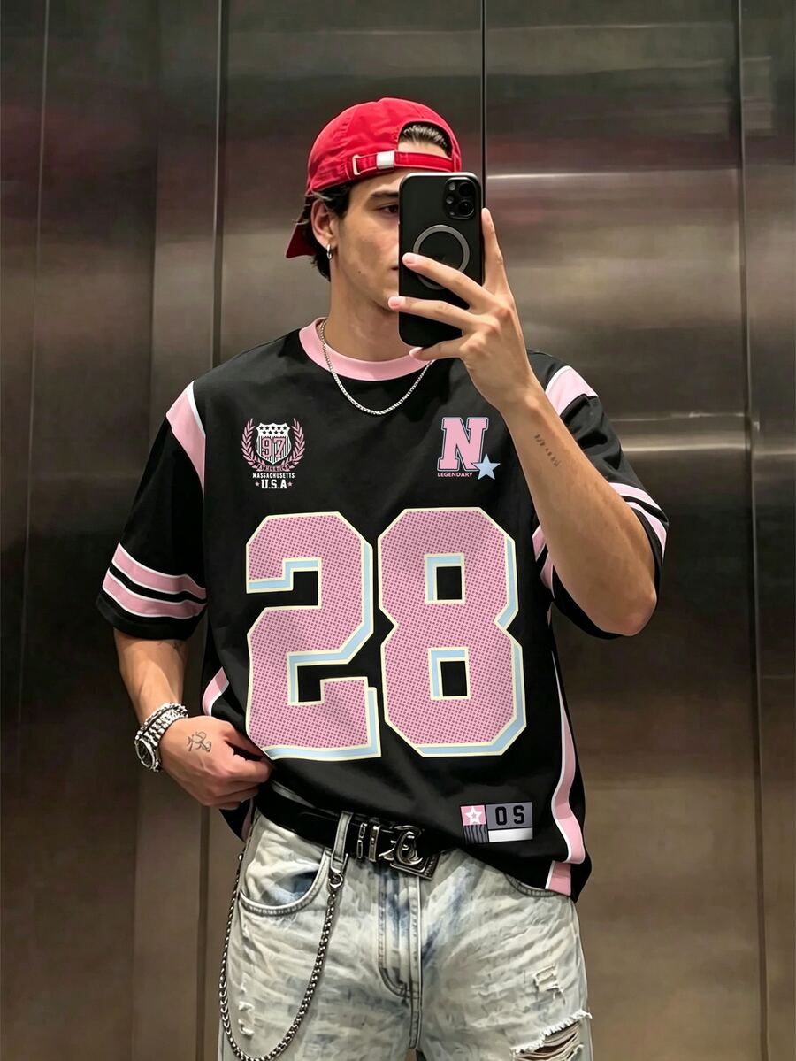 Muška majica American Street Flame Jersey sa digitalnim elementima