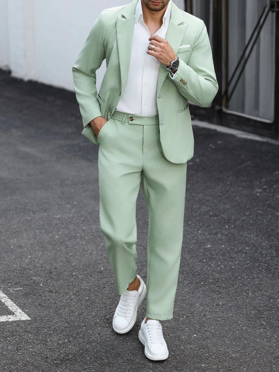 Muški formalni komolet od dva dela sa sako i pantalonama u jednoj boji, slim fit