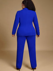 Elegantan kaput sa kragnom i dugmićima, dugi rukavi, plus size ženski komplet