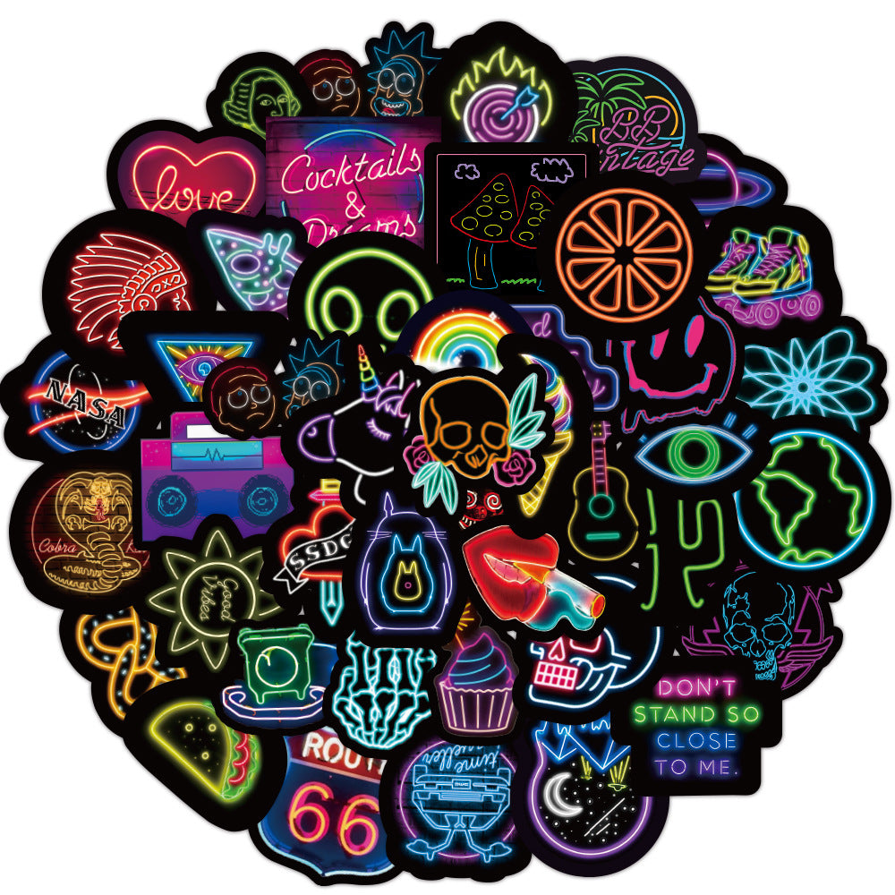50 Neon Graffiti Stikera