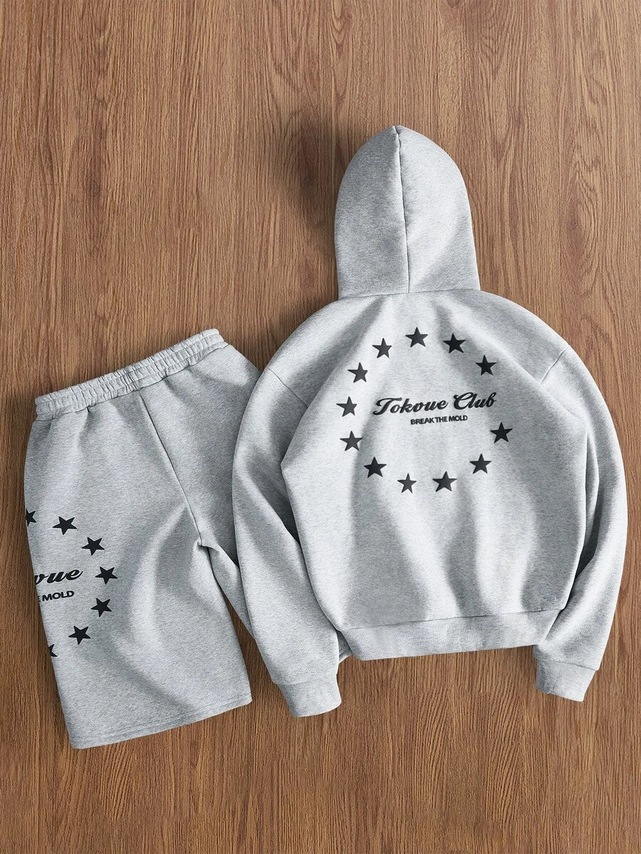 Muški set dukserica sa kapuljačom i pantalona sa 3D uzorkom