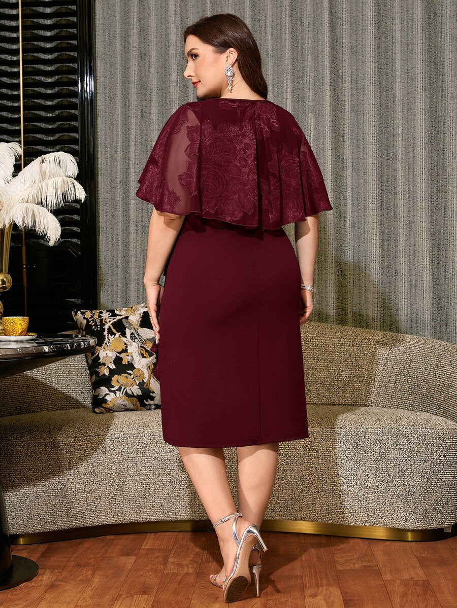 Clasi Elegantna haljina za žene plus size, asimetrična