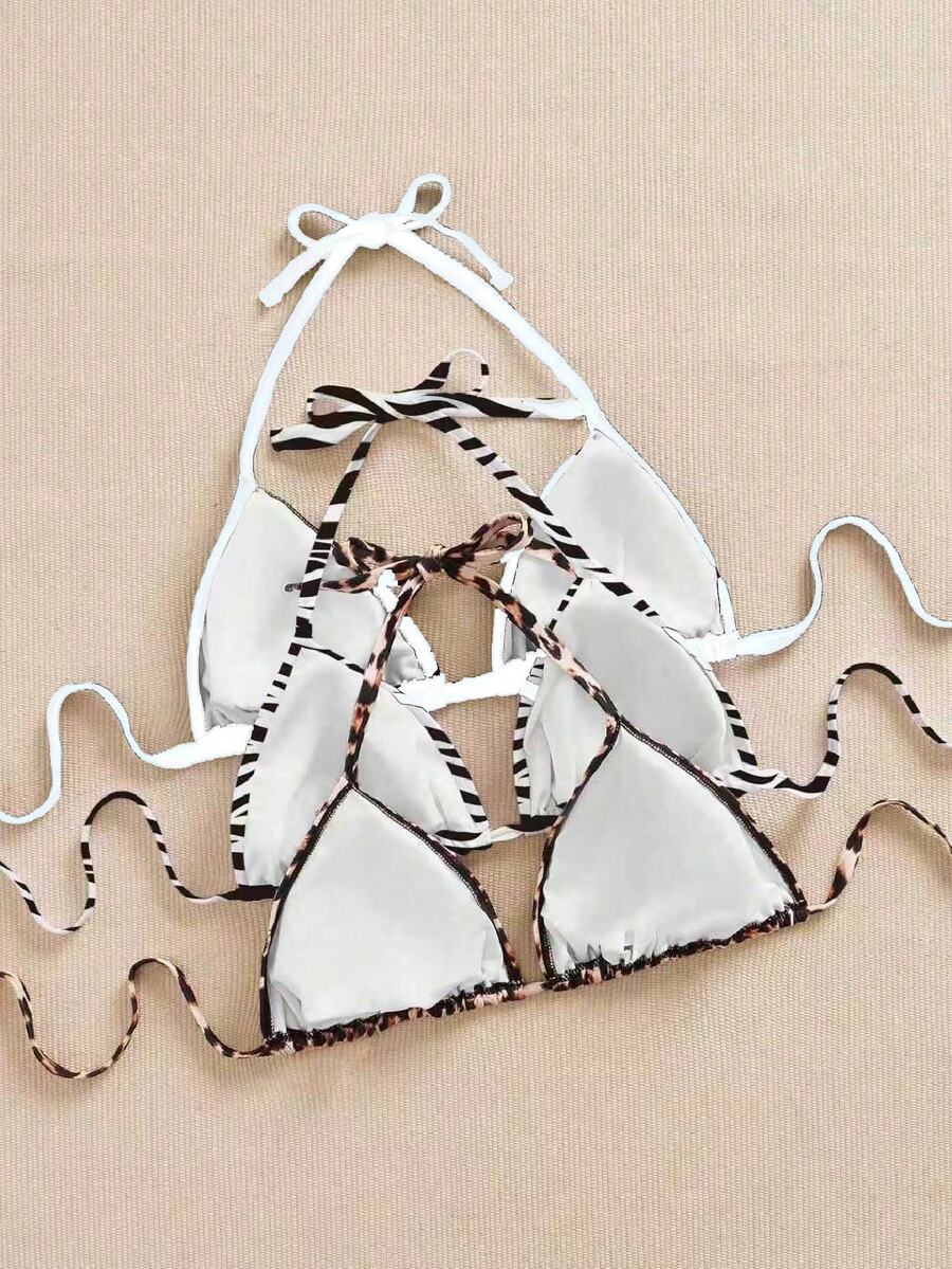 Ženski bikini set od 3 dela plus size,višebojni